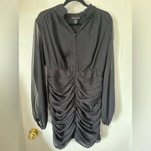 House of Harlow 1960 Black Ruche Dress
